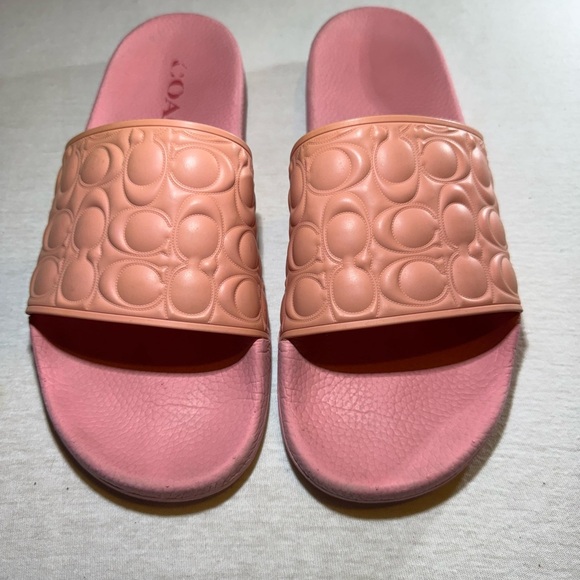 Coach Coral Pink Slide Sandals - Picture 3 of 5
